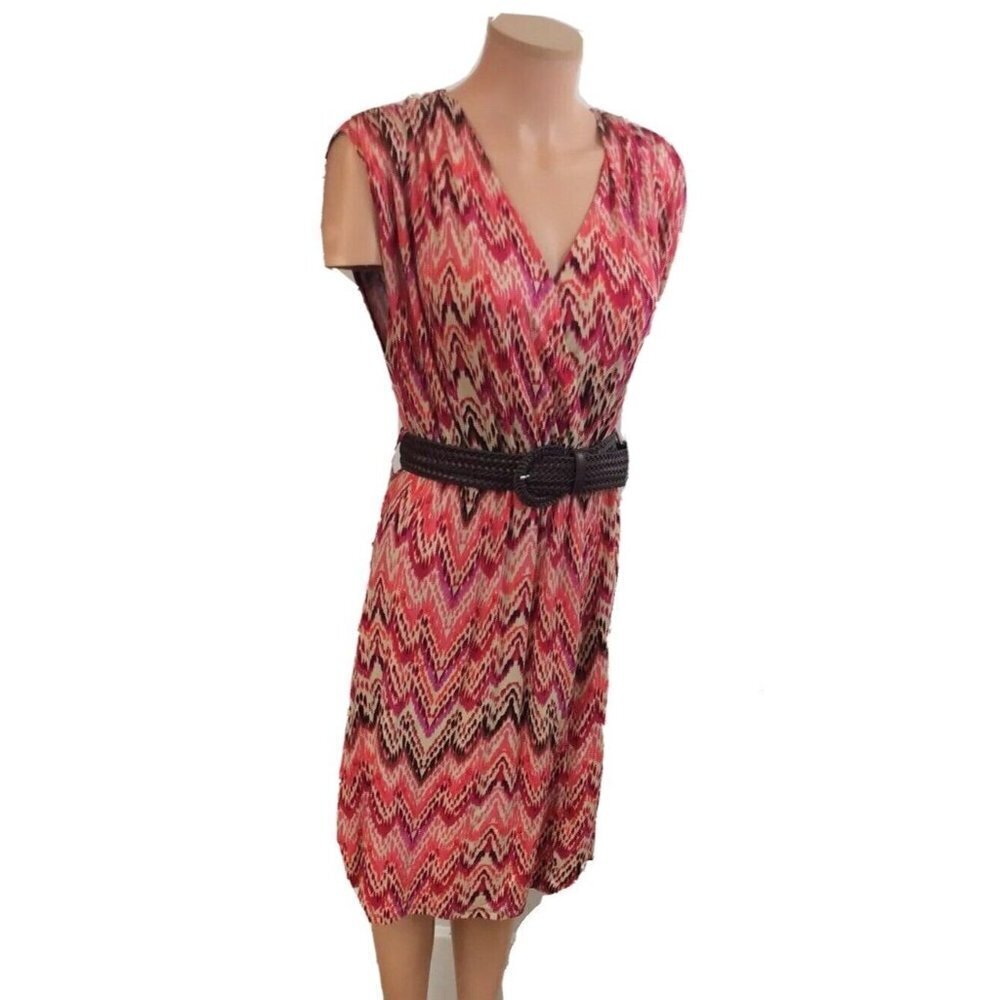 Ana Summer Dress Braided Belt Womens Medium